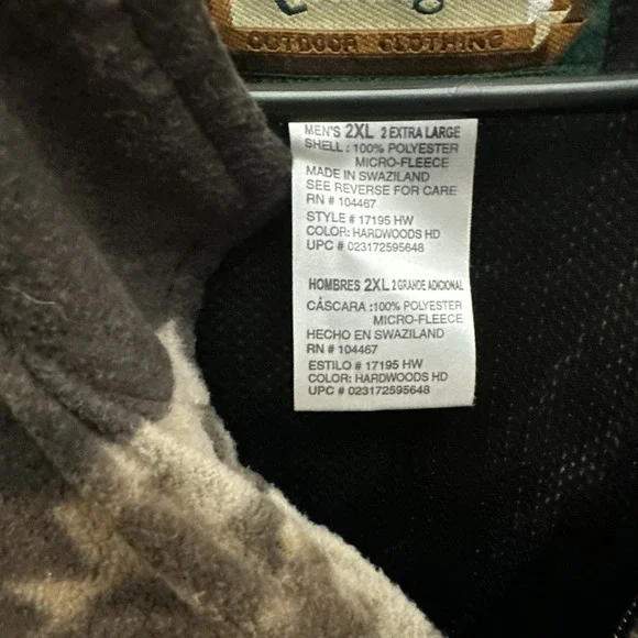 Remington‎ hardwoods HD Fleece Jacket Size 2XL excellent condition - Picture 3 of 16